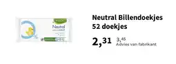 Plein.nl Neutral Billendoekjes 52 doekjes aanbieding