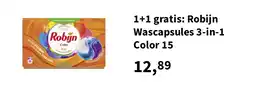 Plein.nl 1+1 gratis: Robijn Wascapsules 3-in-1 Color 15 aanbieding