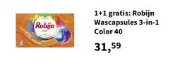 Plein.nl 1+1 gratis: Robijn Wascapsules 3-in-1 Color 40 aanbieding