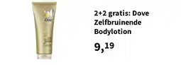 Plein.nl 2+2 gratis: Dove Zelfbruinende Bodylotion aanbieding