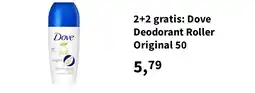 Plein.nl 2+2 gratis: Dove Deodorant Roller Original 50 aanbieding