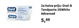 Plein.nl 2e halve prijs: Oral-B Tandpasta 3DWhite Advanced aanbieding