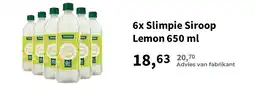 Plein.nl 6x Slimpie Siroop Lemon 650 ml aanbieding