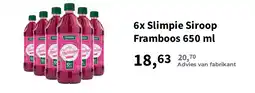 Plein.nl 6x Slimpie Siroop Framboos 650 ml aanbieding