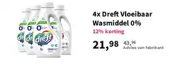 Plein.nl 4x Dreft Vloeibaar Wasmiddel 0% aanbieding