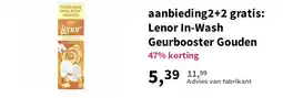 Plein.nl aanbieding2+2 gratis: Lenor In-Wash Geurbooster Gouden aanbieding