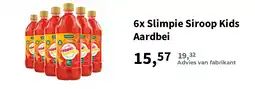 Plein.nl 6x Slimpie Siroop Kids Aardbei aanbieding