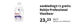 Plein.nl aanbieding1+1 gratis: Robijn Professional Vloeibaar aanbieding