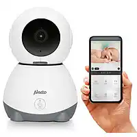 Bol.com Alecto SMARTBABY10BE - Wifi babyfoon met camera, wit/taupe aanbieding