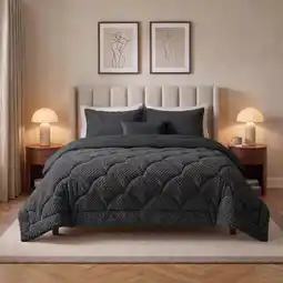 Action Lazy all-in-one dekbed Teddy fur - antraciet aanbieding