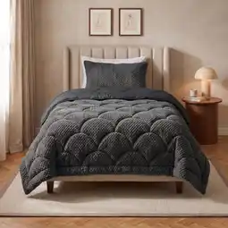 Action Lazy all-in-one dekbed Teddy fur - antraciet aanbieding