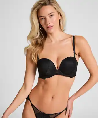 Hunkemoller Hunkemöller Voorgevormde strapless maximizer beugel bh Posie Zwart aanbieding