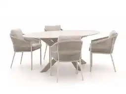Kees Smit + 15% kassakorting | Bellagio Mineo/Furato ellips 200cm dining tuinset 5-delig aanbieding