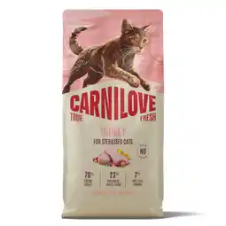 Zooplus 6 kg Carnilove True Fresh Adult Sterilised Kalkoen Kattenvoer droog aanbieding