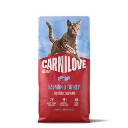 Zooplus 6 kg Carnilove Active Adult Sterilised met zalm en kalkoen droog kattenvoer aanbieding