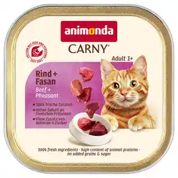 Zooplus 32x85g animonda Carny Adult Rund & Fazant nat kattenvoer aanbieding