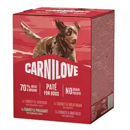 Zooplus 4x 300g Carnilove Dog Pouch in Paté Kalkoen-mix (4 varianten) Natvoer voor honden aanbieding