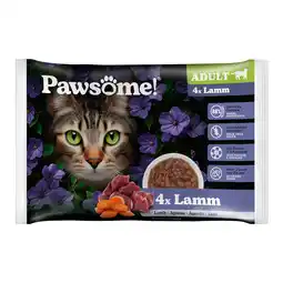 Zooplus Pawsome Adult Cat 4 x 85 g - Lam aanbieding