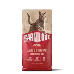 Zooplus 6 kg Carnilove Active Adult Sterilised met lam & wild zwijn droog kattenvoer aanbieding