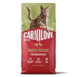 Zooplus 6 kg Carnilove Active Adult Sterilised met eend & fazant droog kattenvoer aanbieding