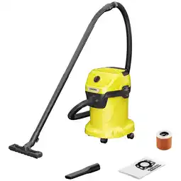 MediaMarkt Karcher WD 3 V-17/4/20 - Stofzuiger Met Zaklozetechnologie Geel aanbieding