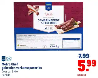 Makro Metro Chef gebraden varkensspareribs aanbieding