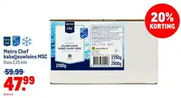 Makro Metro Chef kabeljauwloins MSC aanbieding