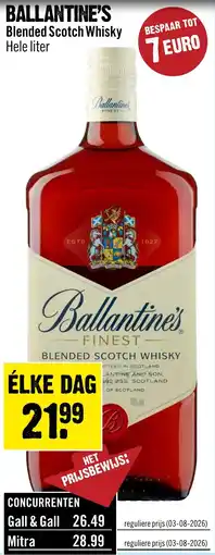 Dirck 3 Ballantine's Blended Scotch Whisky aanbieding