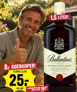 Dirck 3 Ballantine's Finest Blended Scotch Whisky aanbieding