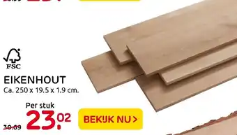 Praxis Eikenhout 250x19.5x1.9 cm aanbieding