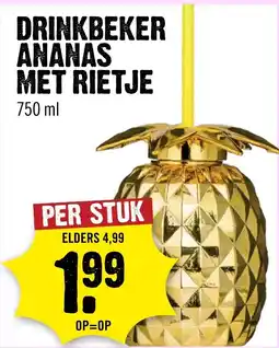 Dirck 3 Drinkbeker Ananas met Rietje aanbieding