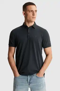 Wehkamp Cast Iron slim polo donkerblauw aanbieding