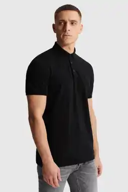 Wehkamp Cast Iron slim polo zwart aanbieding
