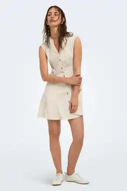 Wehkamp ONLY katoenen mini jurk - ecru aanbieding