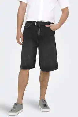 Wehkamp ONLY & SONS ONSCARL denim baggy short black denim aanbieding