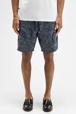 Wehkamp Butcher of Blue regular fit korte broek - grijsblauw aanbieding