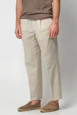 Wehkamp Profuomo casual broek met linnen beige aanbieding