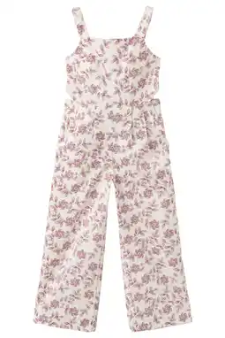 Wehkamp Mango Kids gebloemde jumpsuit - donkerrood aanbieding