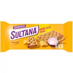 Jumbo Sultana Crunchers Kaas & Ui Smaak 5 Stuks 175 g aanbieding