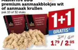 Lekker Makkelijk Masterfire BBQ premium aanmaakblokjes wit of aanmaak krullen aanbieding