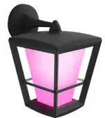Bol.com Philips Hue Econic muurlamp - wit en gekleurd licht - zwart - omlaag aanbieding