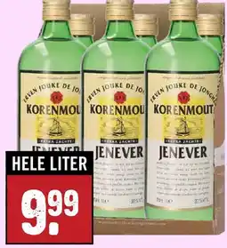 Dirck 3 Jouke de Jonghe Korenmout Jenever HELE LITER aanbieding