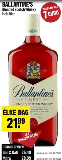 Dirck 3 Ballantine's Whisky 100 cl aanbieding