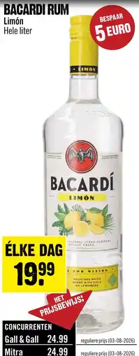 Dirck 3 Bacardi Limon 100 cl aanbieding