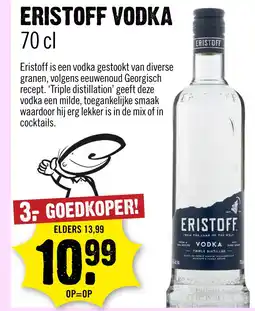 Dirck 3 Eristoff Vodka 70 cl aanbieding