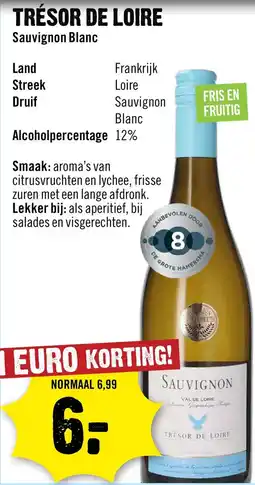 Dirck 3 Tresor de Loire Sauvignon Blanc 75 cl aanbieding