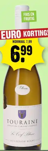 Dirck 3 Le Cerf Touraine Sauvignon Blanc 75 cl aanbieding