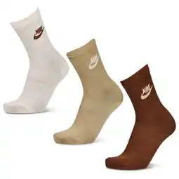Foot Locker Nike Everyday Cushioned Crew 3 Pack Sokken Unisex - Beige - Maat 38 - 42 aanbieding