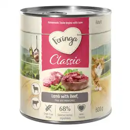 Zooplus 6x800g Feringa Classic Meat Menu Lam & Rund Kattenvoer aanbieding