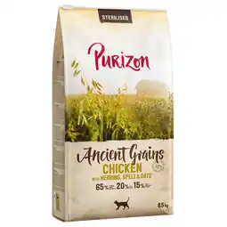 Zooplus 6,5 kg Purizon Adult Sterilised Ancient Grain Kip met Vis Katten Droogvoer aanbieding